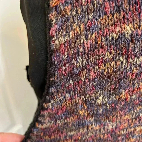 Ani Barrie Vintage Colourful Knit Button Front Pocket  Womens M Vest Sweater USA - Picture 4 of 12